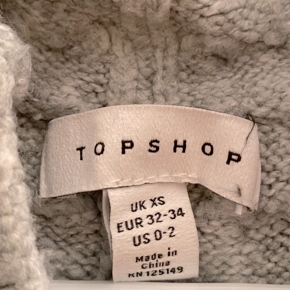TOPSHOP Cowl Neck Sweater Gray Size XS - Picture 4 of 5